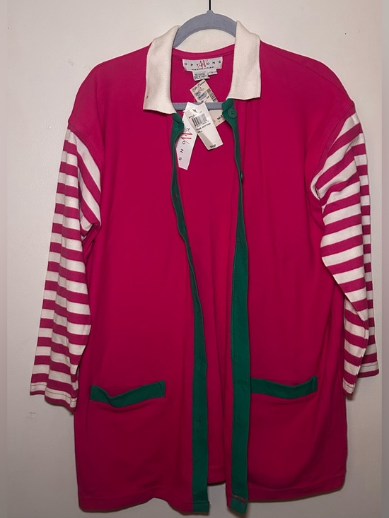 Adrienne Vittadini Tops - Vintage 90s Adrienne Vittadini NWT Hot Pink Colorblock Cardigan